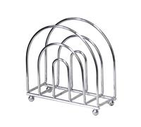 Round Metal Paper Towel Holder - Vertical Line Napkin Stand for Café Home Stylish Gold/Black/Silver Tabletop Dispenser(Silver)