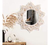 Roundsky Tapiz hecho a mano de macramé Maquillaje Compacto Bohemio Decoración Hogar Dormitorio Pared Decorativa