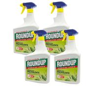 ROUNDUP Herbicida para Todo Tipo de Hierbas |1 Litro Listo para Usar con Aplicador de Pistola Integrado | Efecto Visible en 1 Hora | Elimina Más de 70 Especies de Malas Hierbas y Musgo | 4 Unidades