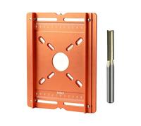 Router Slotting Guide & Jig - Aluminum Alloy - For Woodworking Projects | 8.27x6.61 Inch | 770g Aluminum Alloy | Adjustable -Scale Router Baseplate Slotting Guide With Straight Cutter Bit