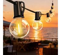 ROVLAK Guirnaldas Luces Exterior 12M 18+3 G40 Bombillas Cadena de Luces Impermeables IP44 Conectable Guirnaldas Luminosas Decoración para Interior, Jardín, Terraza, Patio, Bodas, Fiestas, Navidad