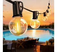 ROVLAK Guirnaldas Luces Exterior 15M 25+3 G40 Bombillas Cadena de Luces Impermeables IP44 Conectable Guirnaldas Luminosas Decoración para Interior, Jardín, Terraza, Patio, Bodas, Fiestas, Navidad