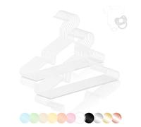 ROW&LINE® - Perchas para Ropa Infantil (30 cm) - 20 Piezas (Blanco Mate) - ahorran Espacio - Resistentes para Ropa Pesada - Perchas para organizar y un Aspecto Uniforme en el Armario