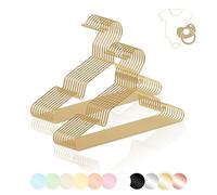 ROW&LINE® - Perchas para Ropa Infantil (30 cm) - 20 Piezas (Doradas) - Perchas para Ropa de bebé Que ahorran Espacio - Resistentes para Ropa Pesada - organizar y un Aspecto Uniforme en el Armario
