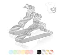 ROW&LINE® - Perchas para Ropa Infantil (30 cm) - 20 Piezas (Negro Mate) - Perchas para Ropa de bebé Que ahorran Espacio - Resistentes para Ropa Pesada - Perchas Infantiles para un Armario ordenado