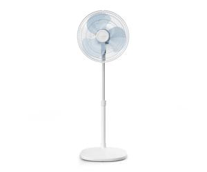 Rowenta Essential+ Ventilador de Pie Silencioso, Potente, Portatil VU4410 | Oscilación Automática, con 3 velocidades, Orientación, Altura Ajustables, Con Aspas, Practicidad, Color: Blanco