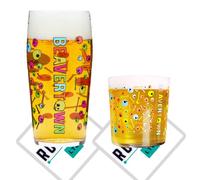 Roxley Beavertown Vaso de pinta y vaso de media pinta también viene con 2 alfombrillas de cerveza de marca