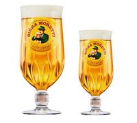 Roxley Birra Moretti - Vasos de cerveza de pinta Lager X1 y X1 vaso de media pinta