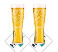 Roxley Peroni X2 - Vaso de media pinta | Vasos de peroni de 28 cl, también viene con 2 alfombrillas de cerveza de marca