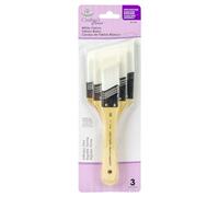 Royal Brush Crafter's Choice Taklon - Juego de 3 brochas de gran angular (tamaño pequeño, mediano), color blanco