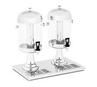 Royal Catering Dispensador de bebidas frías RCSD-2 (2 x 7 litros, Vasos hasta 14,5 cm, Depósito se puede llenar con cubitos de hielo)