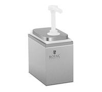 Royal Catering Dispensador De Salsas Dosificador Para Mostaza Kétchup RCDI-2L (Acero inoxidable/PP, Volumen total: 2 L, 2 dosificadores, 2 x 1 L)