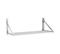 Royal Catering Estante de Pared, Acero Inoxidable, 100 x 45 cm, 40 kg | Plegable, Diseño con Barras, Montaje a la Pared