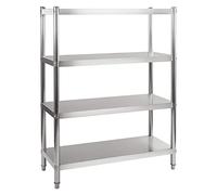 Royal Catering Estantería De Acero Inoxidable Estante para Cocina RCER-120 (4 Estantes, Capacidad Carga 600 kg, 120 x 48,5 x 155 cm)