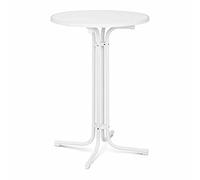 Royal Catering Mesa De Bar para Gastronomía RC-BIS70FW (Ø 70 cm, Altura: 110 cm, Plegable, Acabado Robusto, Color Blanco)