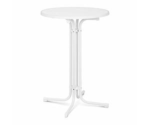 Royal Catering Mesa De Bar para Gastronomía RC-BIS70FW (Ø 70 cm, Altura: 110 cm, Plegable, Acabado Robusto, Color Blanco)