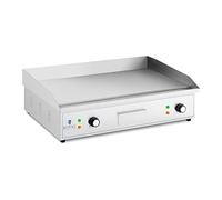 Royal Catering Plancha Eléctrica Fry-top para Hostelería RCPG51-S (Placa: 727 x 420 mm, Potencia: 4.400 W, Superficie calefactora: Ondulada + lisa)