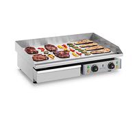 Royal Catering Plancha Grill Electrica Fry Top Parrilla Electrica Industrial RCEG-75 (2 x 2.200 W, Largo 75,5 cm, Superficie de calentamiento lisa, Protección antisalpicaduras)