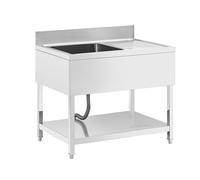 Royal Catering RCGS-1B100D7 - Fregadero de acero inoxidable para fregadero (500 x 500 x 300 mm)