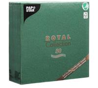 Papstar Servilletas Royal Collection 50 unidades 40 x 40 cm pliegue 1/4 verde oscuro