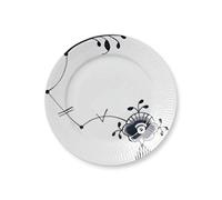 Royal Copenhagen Black Fluted Mega 1017472 - Plato llano (diámetro de 22 cm, porcelana), color blanco y negro