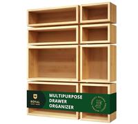 ROYAL CRAFT WOOD Juego de caja organizadora de joyas de bambú y cofres - Solución de almacenamiento versátil para maquillaje, joyas y artículos esenciales de baño (8 cajas)
