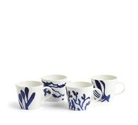 Royal Doluton 1815 Pacific - Juego de 4 tazas de 382.7 g con patrones mixtos, color azul