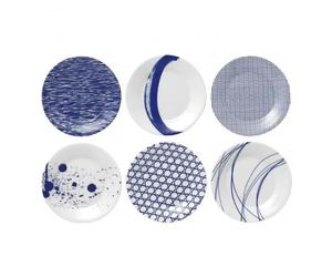 Royal Doulton 6 Platos Pacific. azul 23 cm