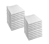 ROYAL EUROPE TEXTILE SL Pack de 20 Toallas de Ducha acabadas en Greca, 100% algodón, Medidas 70x140 cms. Calidad Hotel 5 Estrellas. Color Blanco. 450 Gramos/m2.