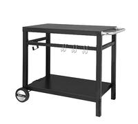 Royal Gourmet - Carro para Barbacoa de Metal con Gran Superficie de Trabajo, Apto para postres de jardín, Horno de Pizza, 100,5 x 59 x 81 cm, Color Negro