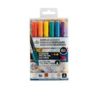 Royal & Langnickel 6 rotuladores de pintura acrílica ultrafina. COLORES DEL ARCO IRIS DE 0,7 MM