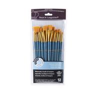 Royal & Langnickel RSET-9307 - Set de brochas, de taklon, Medio (12 Piezas) Color Dorado