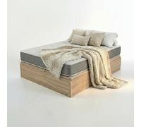 ROYAL SLEEP Pack Colchón de Muelles Ensacados con Viscoelástica 23 cm Firmeza Media-Alta + Canapé Abatible de Madera Gran Capacidad Natural | Montaje y Retirada de Usado Incluido | 150x190