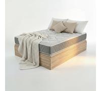 ROYAL SLEEP Pack Colchón de Muelles Ensacados con Viscoelástica 27 cm Firmeza Media-Alta + Canapé Abatible de Madera Gran Capacidad Natural | Montaje y Retirada de Usado Incluido | 150x190