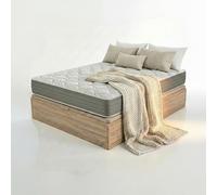 ROYAL SLEEP - Pack Descanso Montaje y Retirada de Usado Incluido | Colchón Viscoelástico Ceramic 20cm | 150x190 | Canapé Abatible Madera Gran Capacidad Natural