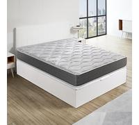 ROYAL SLEEP - Pack Descanso Montaje y Retirada de Usado Incluido | Colchón Viscoelástico Ceramic 23cm | 150x190 | Canapé Abatible Madera Gran Capacidad Blanco