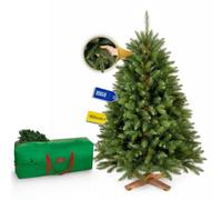 Royal Trees Árbol de Navidad artificial de 150 cm, abeto siberiano con 578 puntas y soporte de madera, árbol realista de aspecto denso y verde, incluye bolsa de almacenamiento
