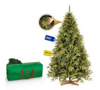 Royal Trees Árbol de Navidad artificial de 180 cm - Abeto siberiano artificial realista y denso con 755 puntas y soporte de madera, Christmas Tree árbol de Navidad verde realista, incluye bolsa de