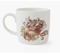 Royal Worcester Wrendale Deigns Sleeping on The Job - Taza de cerámica (0,3 L), diseño de perro y gato