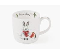 Royal Worcester Wrendale Deigns Snow Angel - Taza (0,3 L), diseño de conejo y petirrojo
