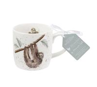 Royal Worcester Wrendale Designs - Taza de café grande de 14 onzas con diseño de perezoso, hecha de porcelana fina, apta para microondas y lavavajillas