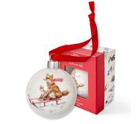 Royal Worcester Wrendale Designs The Sleigh Ride - Bola de cerámica con diseño de Zorro