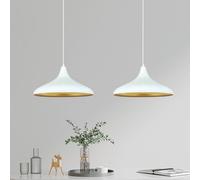 ROYALTECH Lámpara colgante Claus, blanca, longitud 85 cm, 2 luces, metal