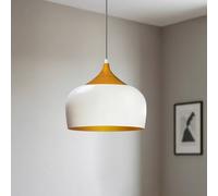 ROYALTECH Lámpara colgante Qwen, blanco/dorado, metal, Ø 30 cm