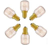 Royalux Bombilla de luz nocturna blanca cálida E14 de 15 W, repuesto para horno, microondas, frigorífico, congelador y lámpara de sal del Himalaya, paquete de 6