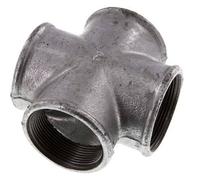 Rp 2'' Hembra Hierro fundido zincado Cruz 25 Bar