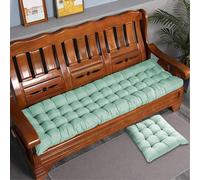 Rr tianshi - Cojín grueso de algodón para banco de 2/3 plazas, cojín de asiento de sofá para banco, cojín largo para casa/jardín/patio/tumbona/interior (100x40cm, verde claro)