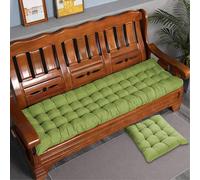 Rr tianshi - Cojín grueso de algodón para banco de 2/3 plazas, cojín de asiento de sofá y banco de algodón, almohadón largo para casa/jardín/patio/tumbona/interior (110x50 cm, verde)