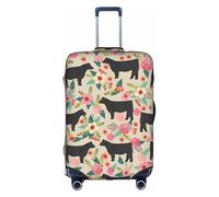 Rrhgipp Funda protectora lavable para maleta, diseño de vacas y flores, elástica, para viaje, White, XL