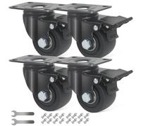 RRIUTO Ruedas para Muebles Pesados con Freno, 65MM Ruedas Giratorias, 4 Rueda Pivotantes Grandes Carga de 1500KG, Silencioso y Resistente Nylon Ruedas de Placa Industriales